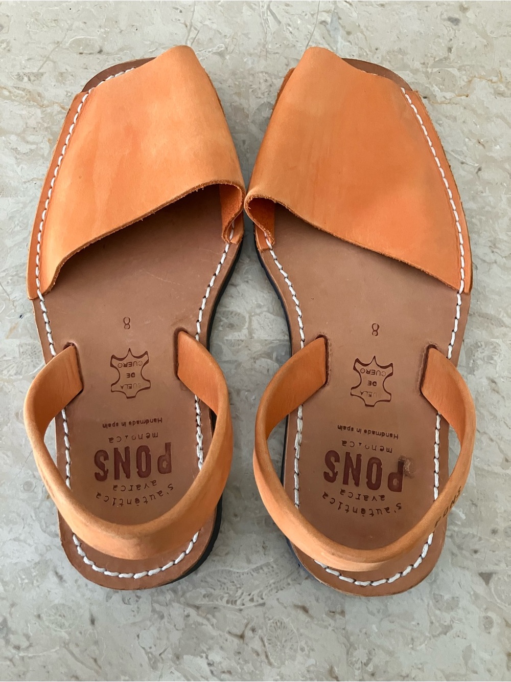 PONS Women's Leather Slingback Sandals in Tan - Picture 4 of 9